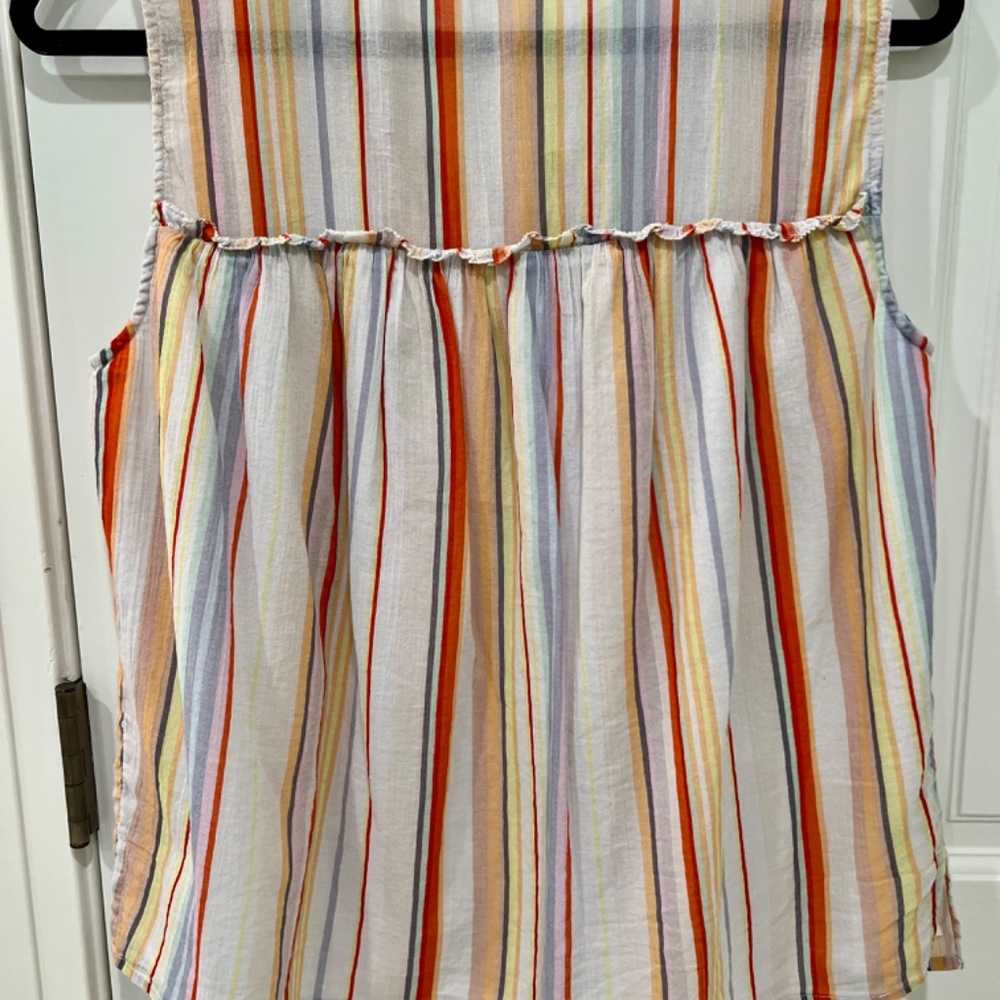 Marie Oliver Flowy Stripe Poplin Top, Sz M - Picture 9 of 12